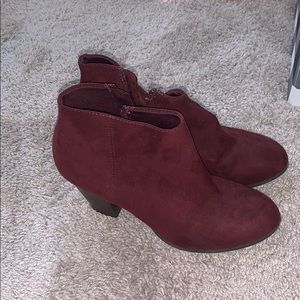 Burgundy booties